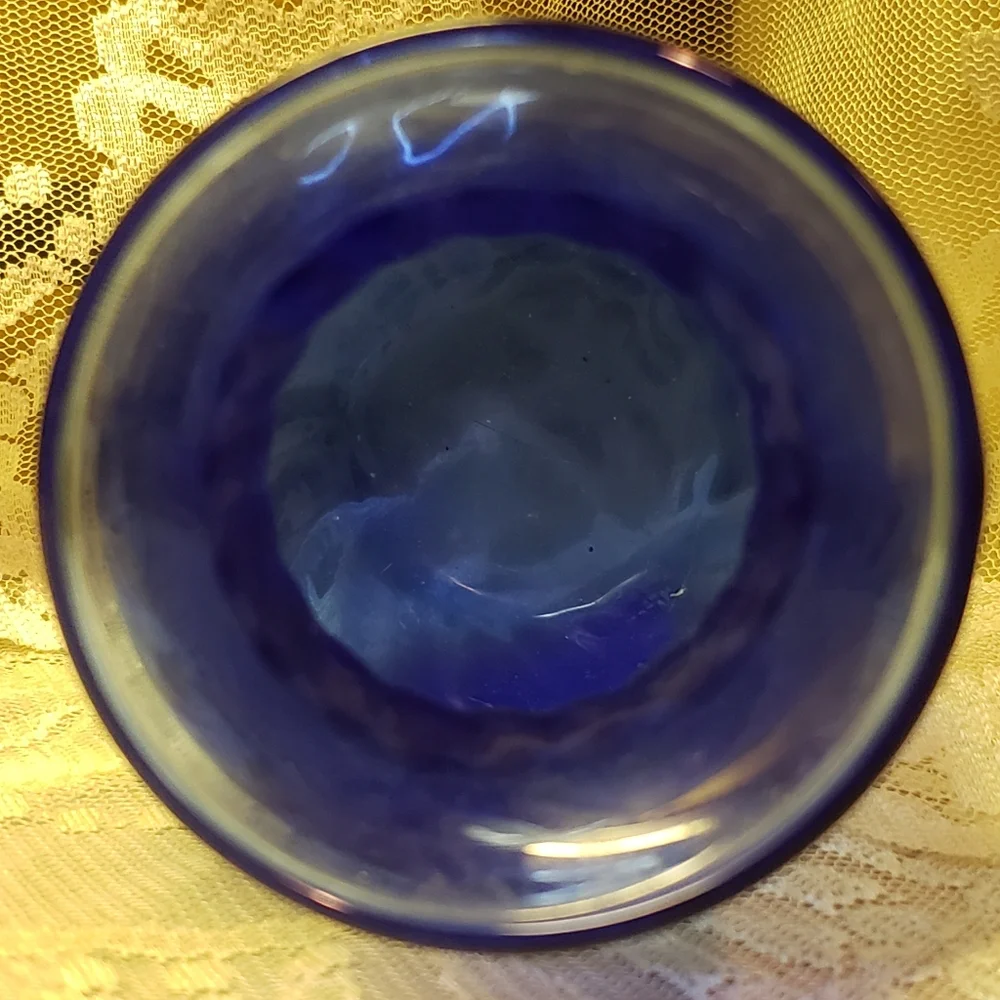 Vintage Cobalt Blue Glass Vase Isaiah 35:1,2 Bloom